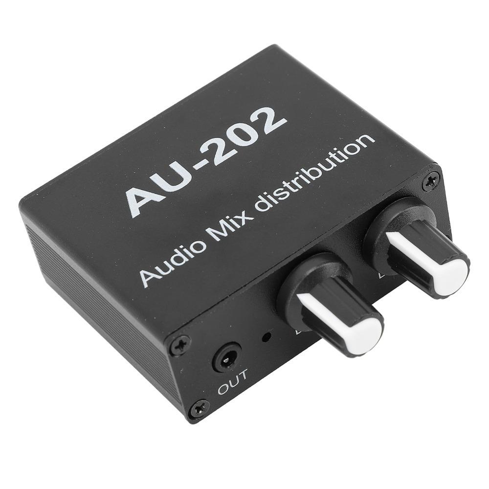 Independent Volume Control Small Sound Mixer 3.5mm Dual-Channel Stereo Mixer  For Headphone