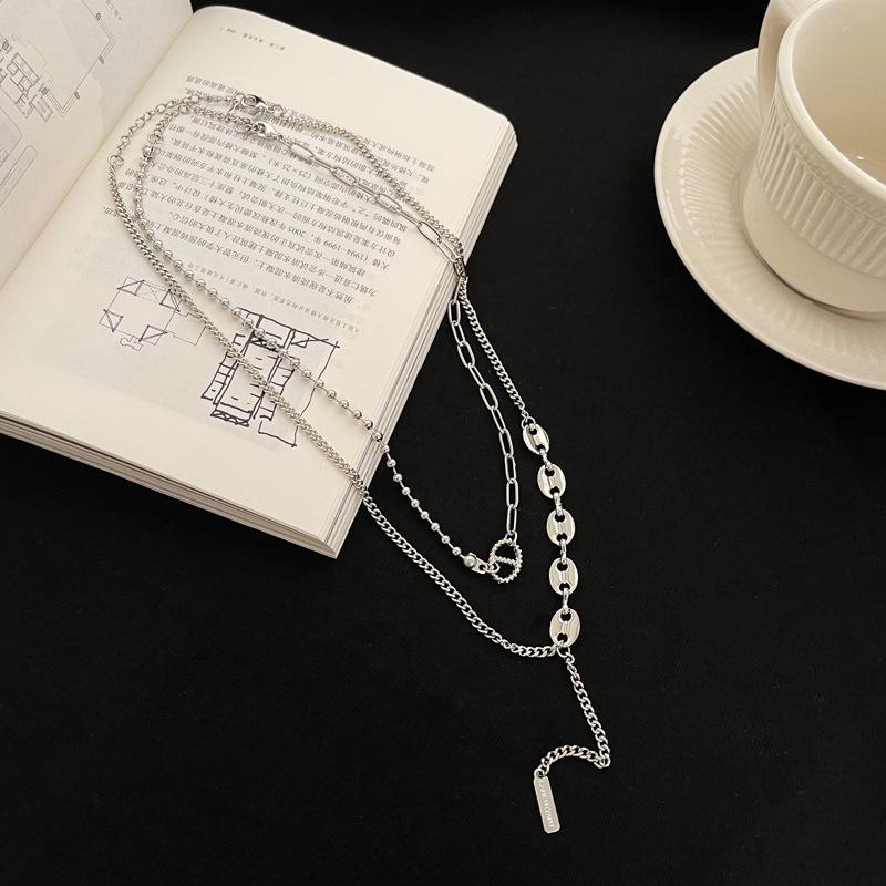 Двухслойное ожерелье с носом пятачка: Женский летний хип-хоп чокер с индивидуальным и модным дизайном цепочки для ключиц.