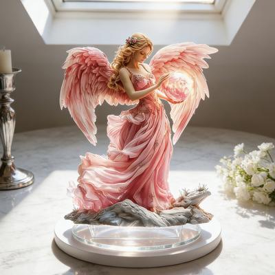 Настольная табличка «Молящийся ангел Юшэн» 2D плоский акриловый ангел настольное украшение для столешницы полки прихожей Рождественский домашний сад патио декор