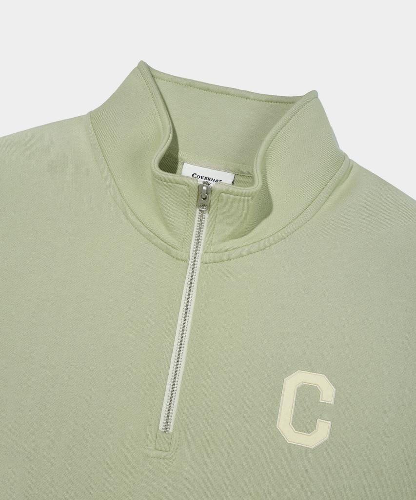 COVERNAT C Logo Half-Zip Sweatshirt Light Green