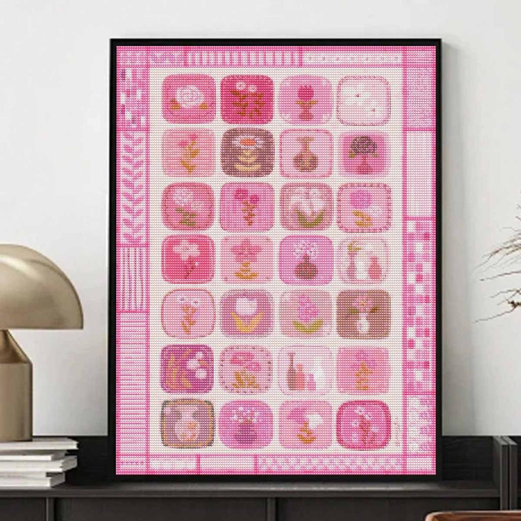 Diamond painting art kit pink heart bow pattern handmade diy home decoration painting