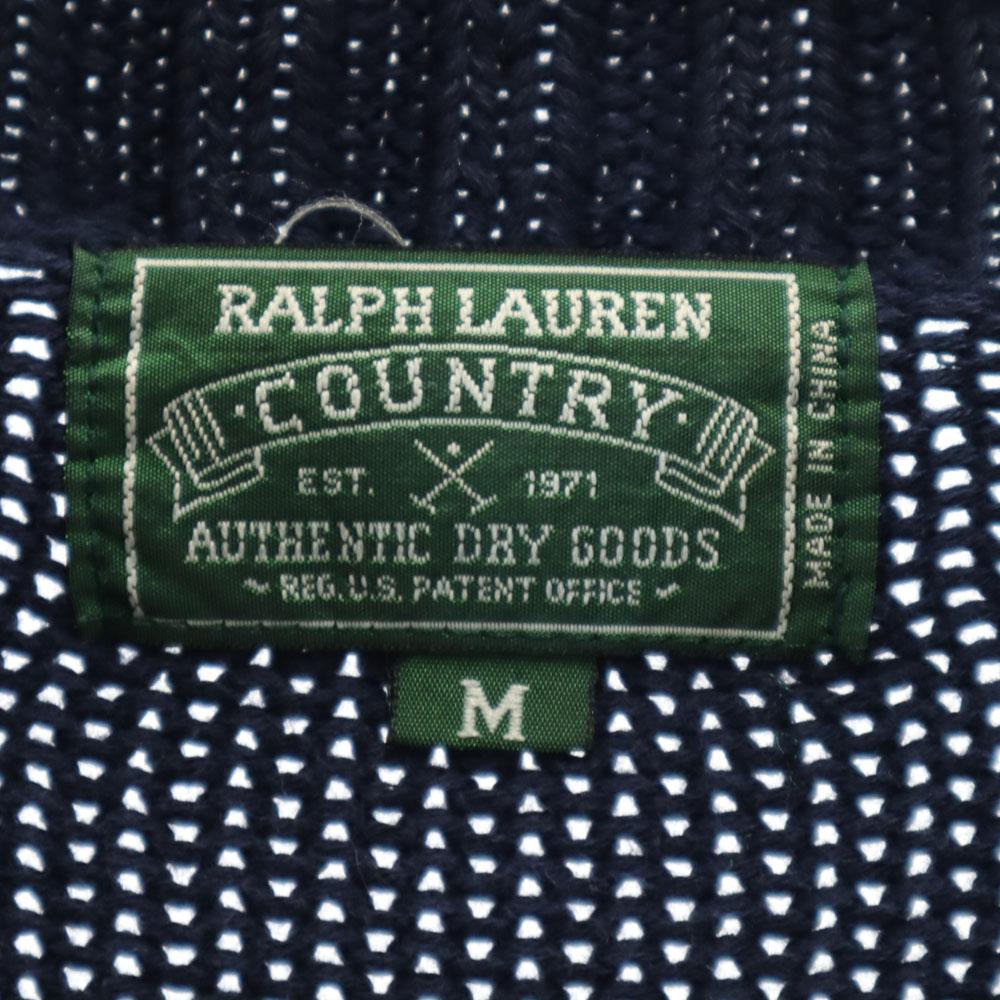 POLO COUNTRY Ralph Lauren Винтажный трикотажный свитер из хлопка с длинным рукавом Женский Б/У