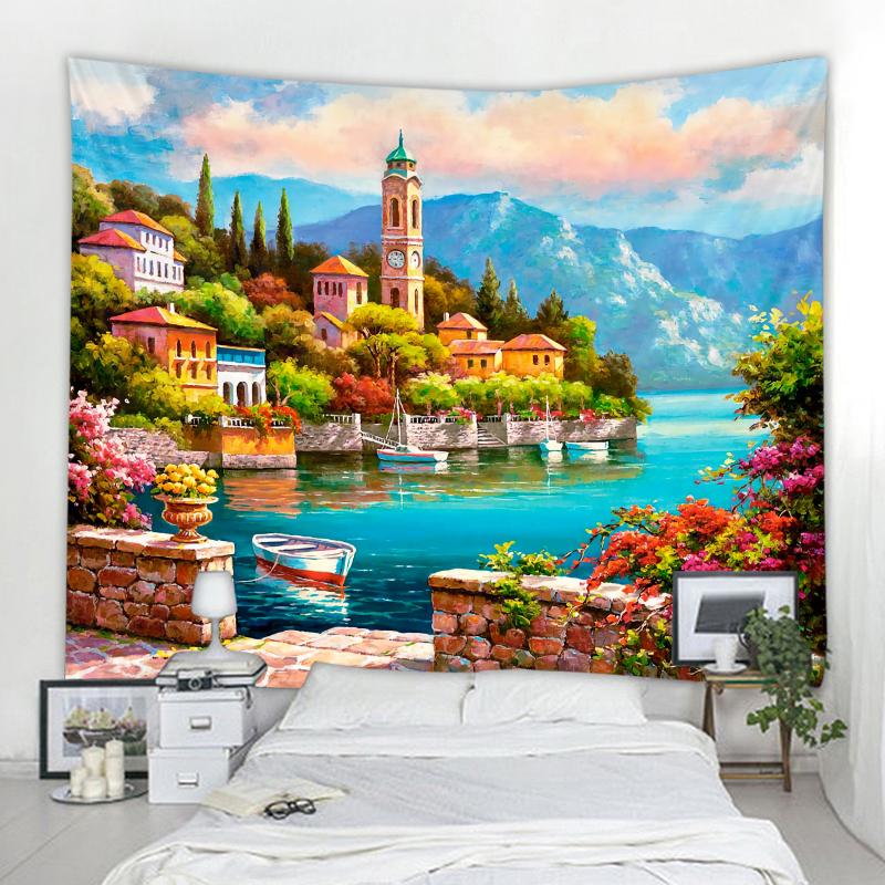 Богемный стиль Спальня Гостиная Фэнтезийный пейзаж Фон Украшение стены Гобелен Навесная стена