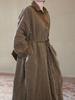 Осенний плащ-тренч 'Ветер амбара': Цвет ладана Рами Хлопок Длинный рукав Универсальное платье-пальто C0930