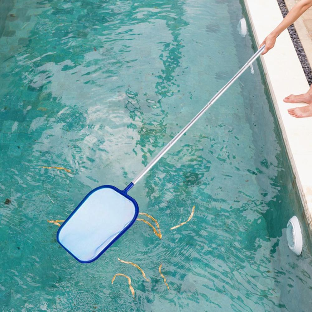 Сачок для бассейна с 5-секционной алюминиевой ручкой Ультра Грабли Сетчатый мешок Корзина Удаление листьев Инструмент для чистки садового пруда