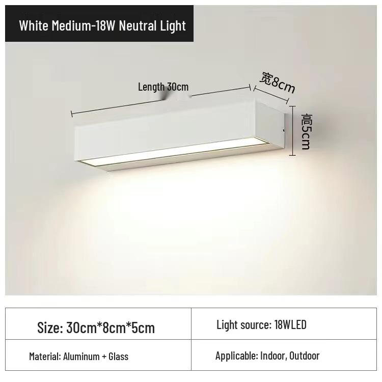 Водонепроницаемый уличный настенный светильник для патио или спальни - Минималистичный дизайн
