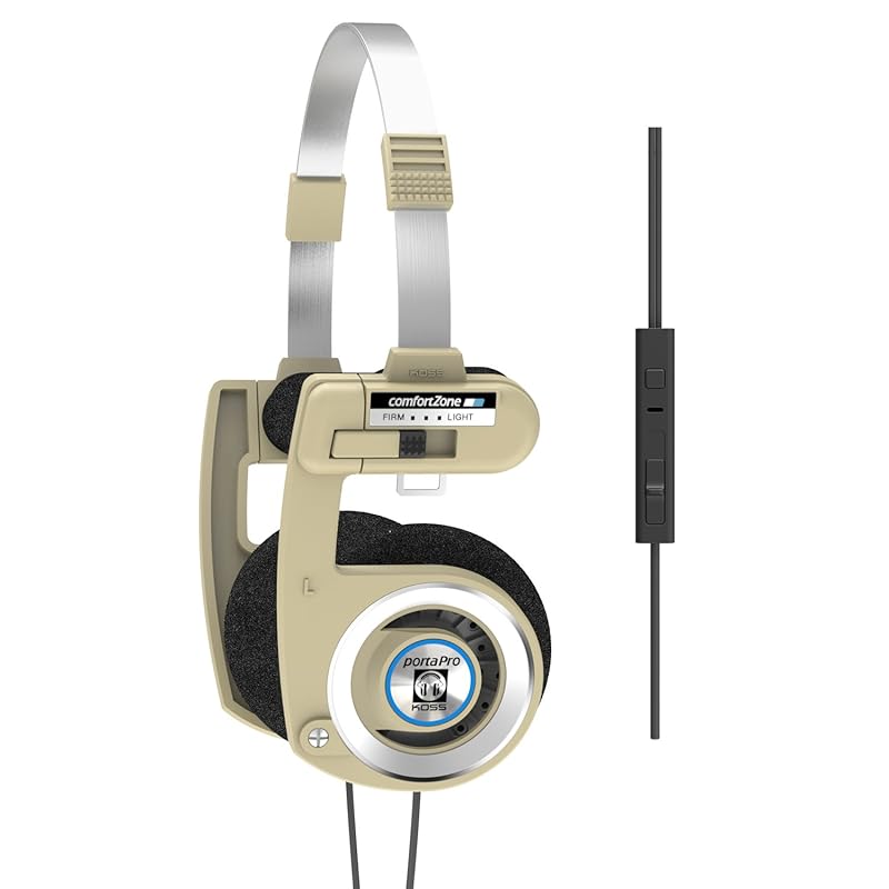 Koss Porta Pro Wired Limited Edition Rhythm Beige On Ear Headphones Inline Microphone Volume Control Touch Remote Control Comes with Hard Carrying