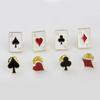 8 Pcs Alloy Drop Oil Poker Card Enamel Pins Metal Cartoon Brooch Backpack Collar Lapel Badge Jewelry Gift