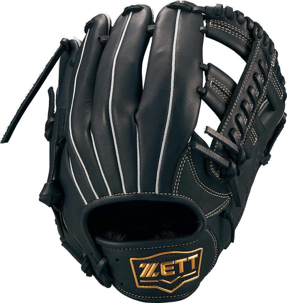 ZETT Soft Steer Baseball Glove for Black Size BRGB35420 All-Around Left-Handed Throws, (1900), 4,