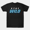 Мужская черная футболка с принтом Stay Wild Merch Ben Azelart Blule Печать на трансферной бумаге без вырезки Хлопковая футболка