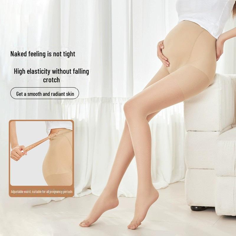 Maternity Leggings: Spring/Summer Thin Concealer, Elastic Belt, Belly Support, Safety Pantyhose