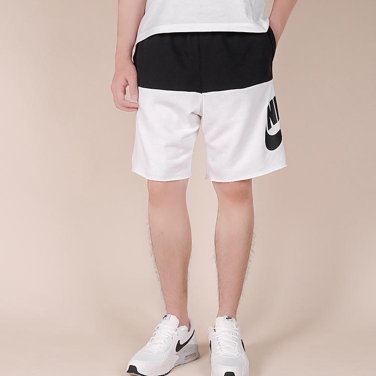 Nike Colorblock Large Logo Sports Shorts Men Bottoms Black White CJ4353-014