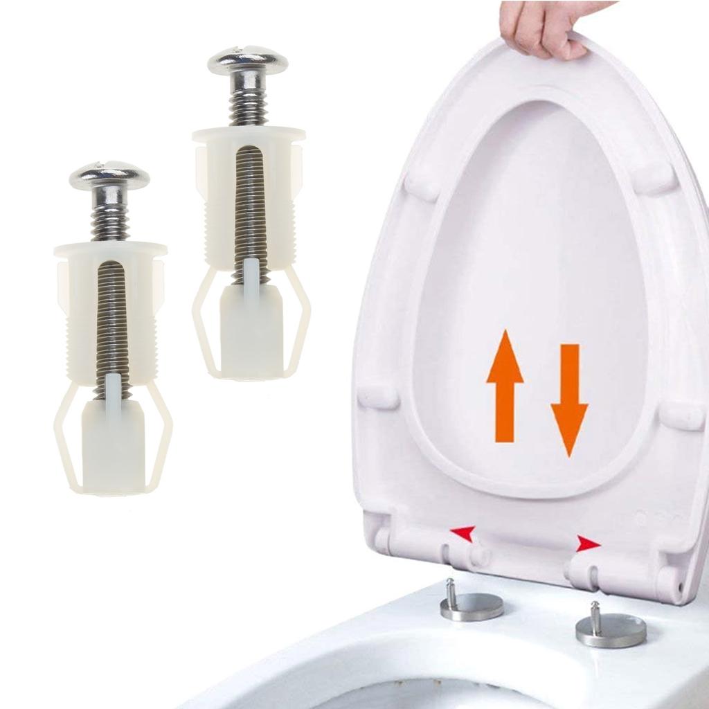 Профессиональное обновление сиденья для унитаза-ABS-Распорные болты с белым покрывающим листом, винты крышки унитаза с прокладками 18мм