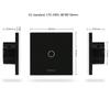 EU Standard Luxury White Crystal Glass Switch Wall Light Touch Switch , 1 Gang 1 Way Touch Switch