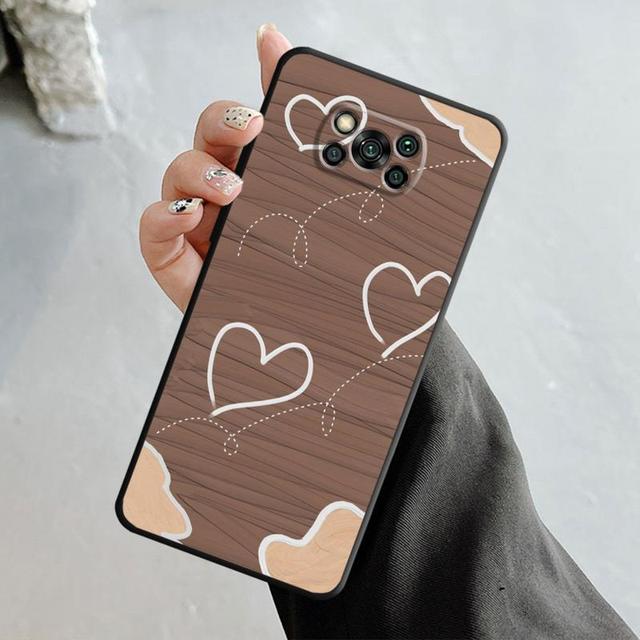 Чехол для Xiaomi Poco X3 Nfc X4pro M3 C40 для Mi 12 11 10 10t 8 Note10 Lite 11ultra 11t F1 модный коричневый с текстурой под дерево Love