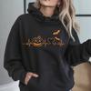 Ladies Spring Autumn Casual Hooded Long Sleeve Big Pocket Halloween Pumpkin Love Heart Printed Pullover Hoodies Sweatshirt Top