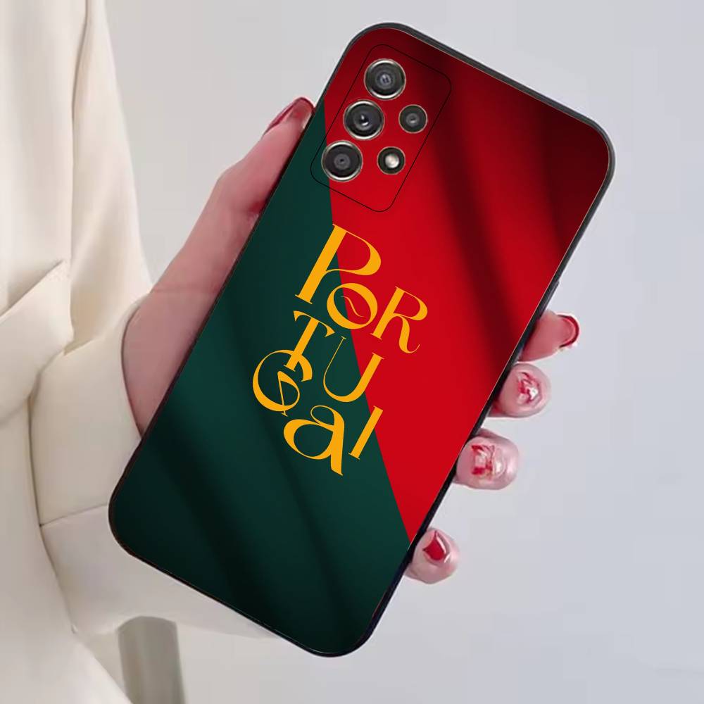 Чехол для телефона с флагом Португалии для фанатов футбола, для Samsung S25, S24, S21, S22, S23, S30, Ultra, S20, Plus, Fe, Мягкий силиконовый черный чехол