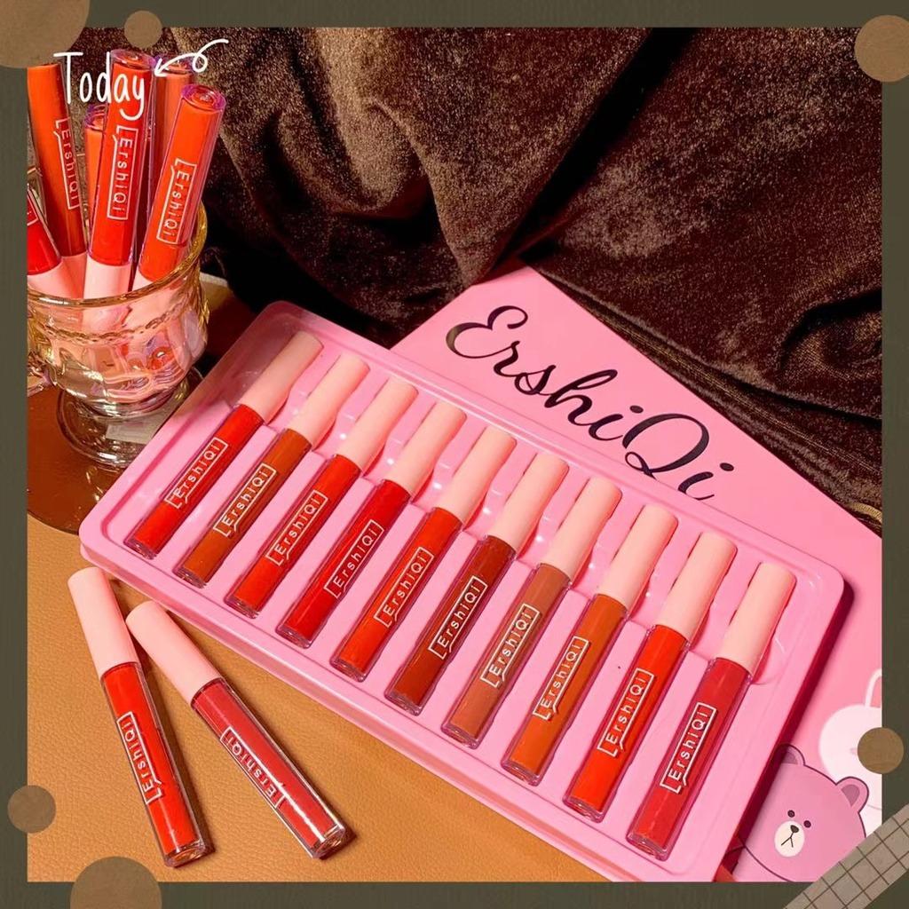 10pcs Lip Tint Set Waterproof Lipstick Set Matte Lipgloss Liptint Set