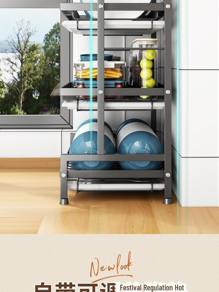 Multi-Layer Kitchen Dish and Bowl Rack with Drainage System