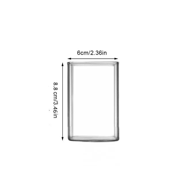 Square Glass Milk Tea Drink Cup High Borosilicate Transparent Glass Cold Drink Milk Juice Tea Cups Beer Coffee Cup 250/350/450ML