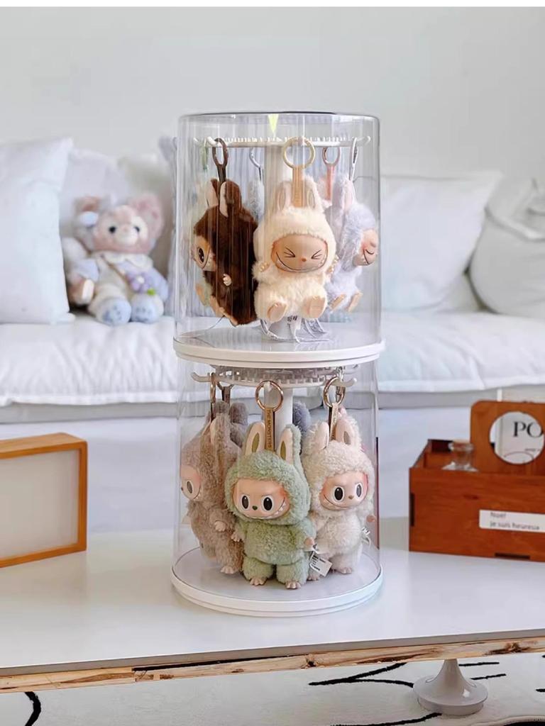 Rotating Labubu Plush Doll Display and Storage Box