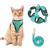 Кошачья шлейка и поводок для прогулок, регулируемый, устойчивый к побегу, жилет для котят, шлейка со светоотражающими полосками для котят средних и больших размеров