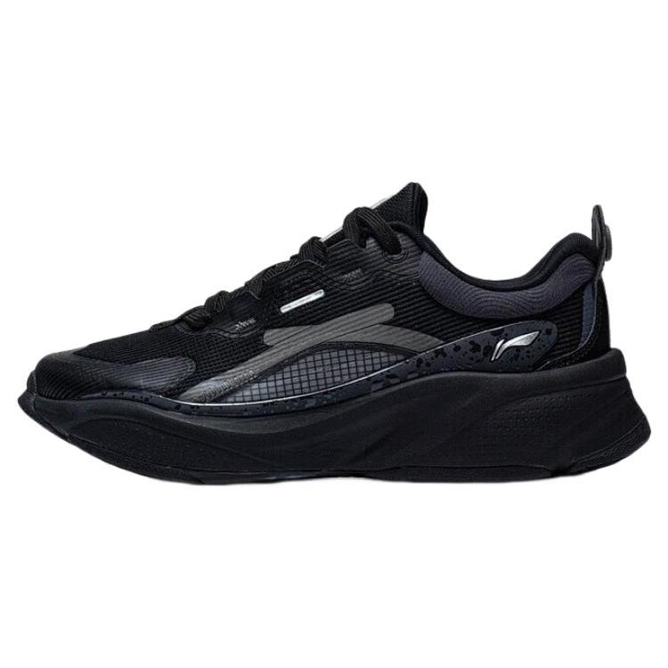 Li Ning Мягкие нескользящие износостойкие низкие повседневные туфли Женские Черные AGLT052-7