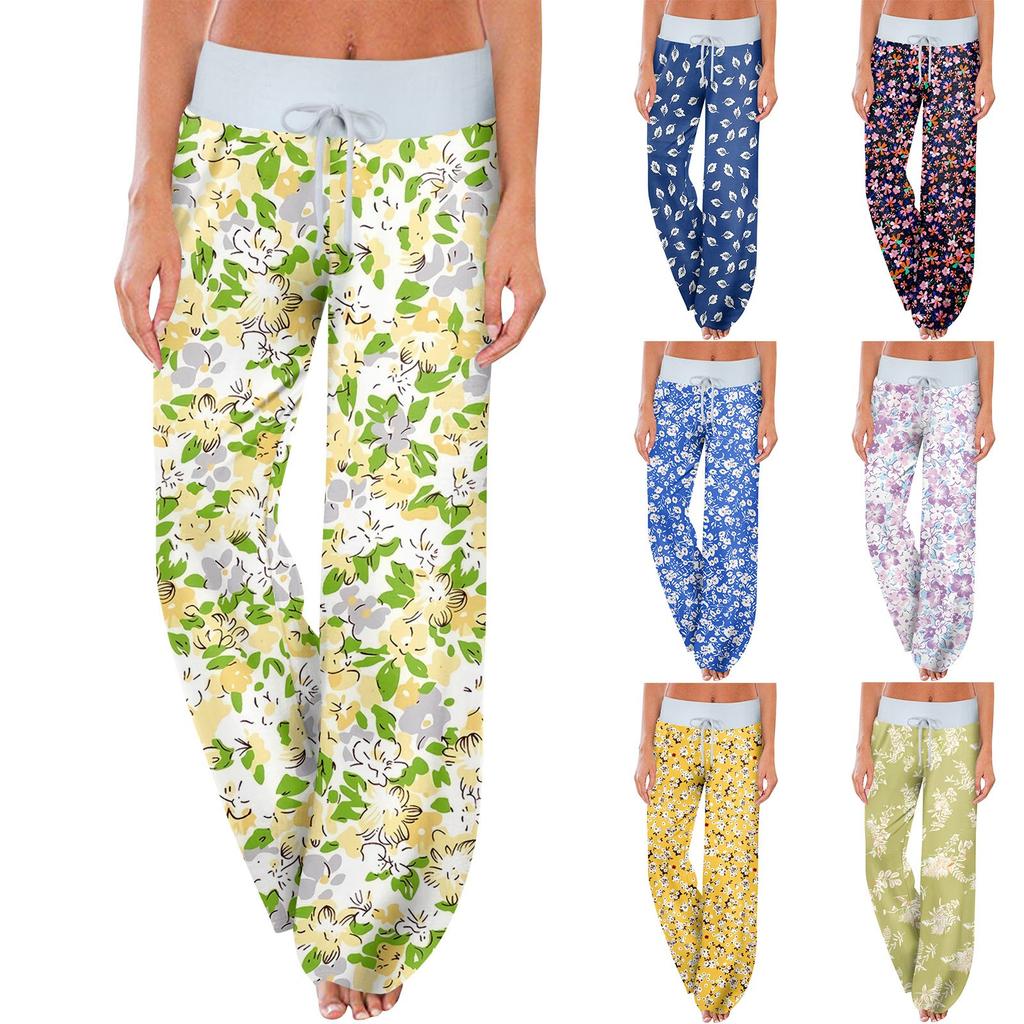Женские повседневные спортивные брюки с винтажным принтом, пижамные брюки с карманами