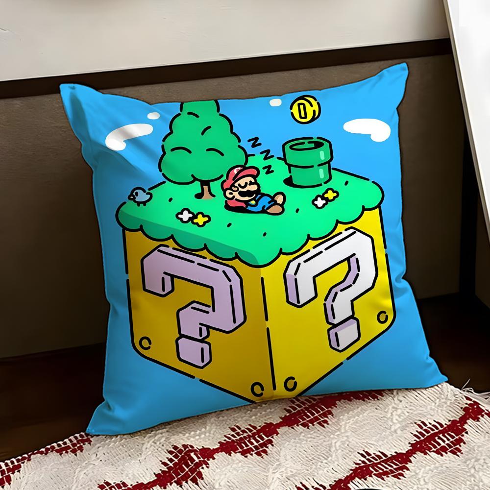 SSuper Cute Style MMarioS Cushion Cover Reversible Soft Durable Pillow Cover Home Car MultiScene Use for Daily Comfort