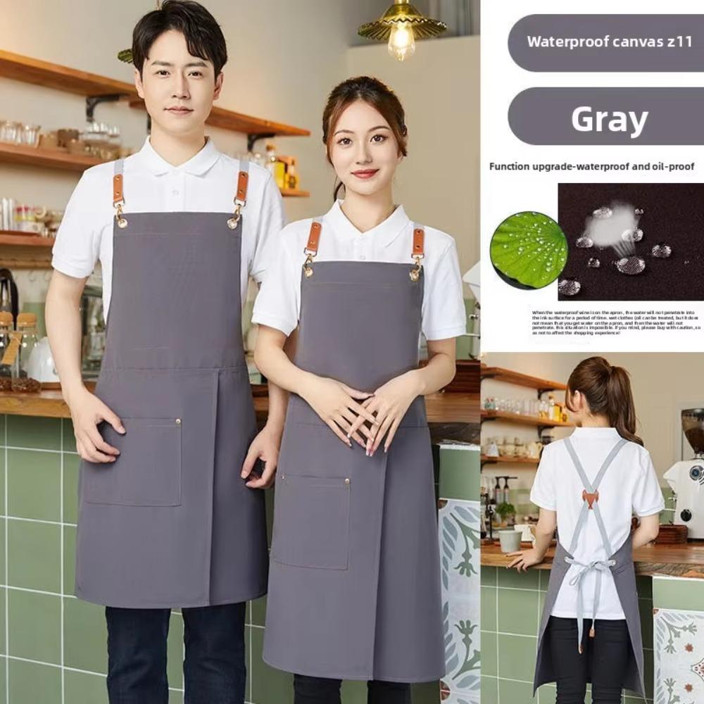 Breathable Sleeveless Apron Canvas Working Clothes Portable Cooking Aprons For Restaurants Cafe