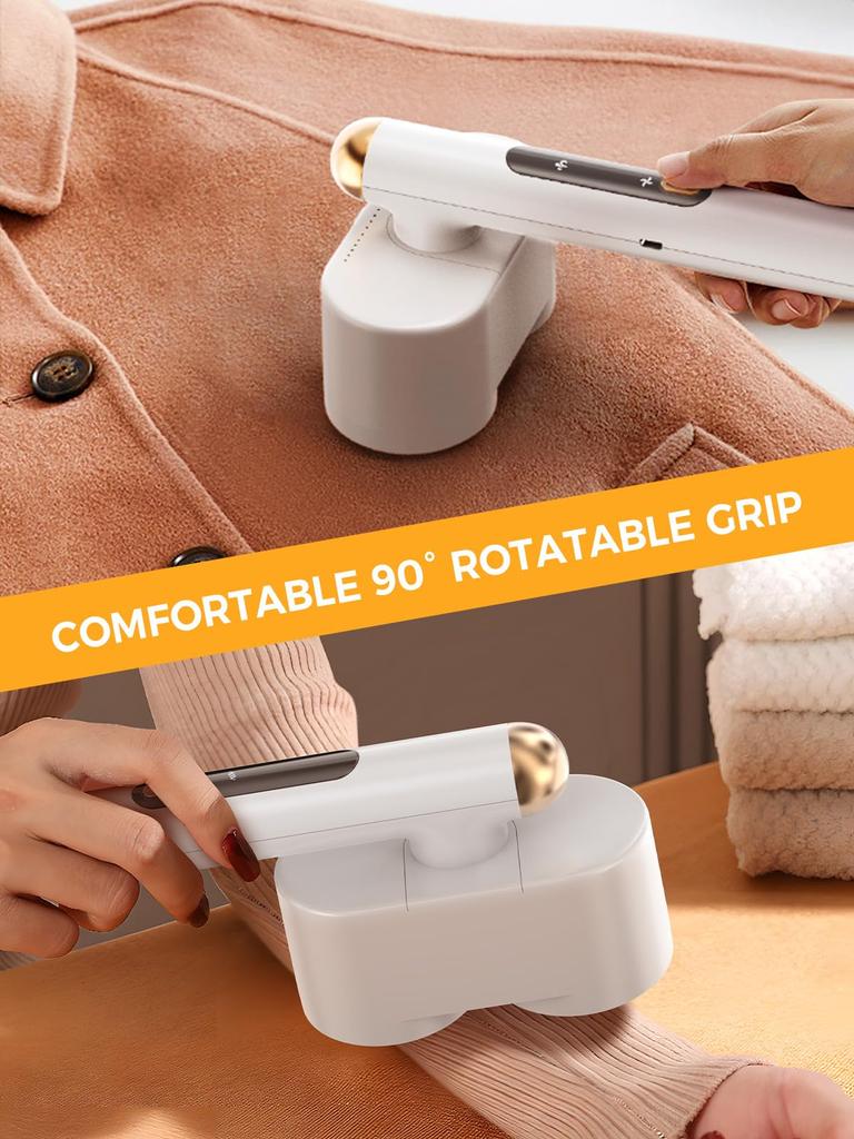 Бритва для ткани, перезаряжаемая, с двумя головками, 4-скоростной режим, вращающаяся ручка, портативная, беспроводная, подходит для штор и свитеров