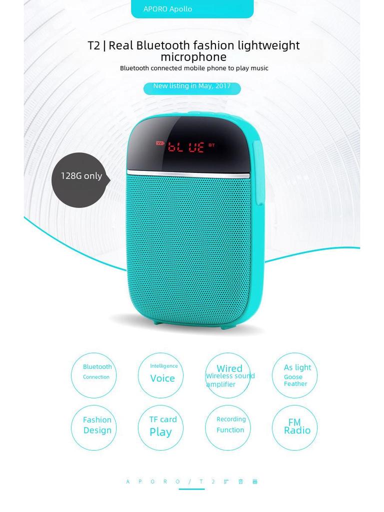 APORO T2UHF Bluetooth Мини-динамик на поясе и гарнитура для учителя
