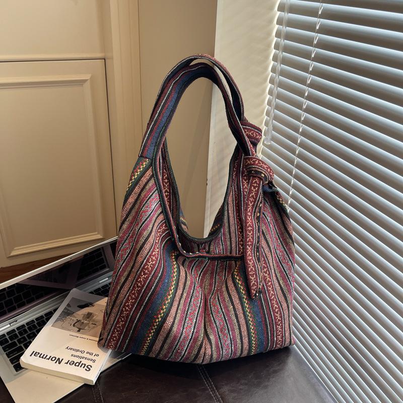 Ленивый ветер сумка-тоут большая вместимость женская новая ретро на косую через плечо модная универсальная холщовая сумка в полоску сумка на плечо