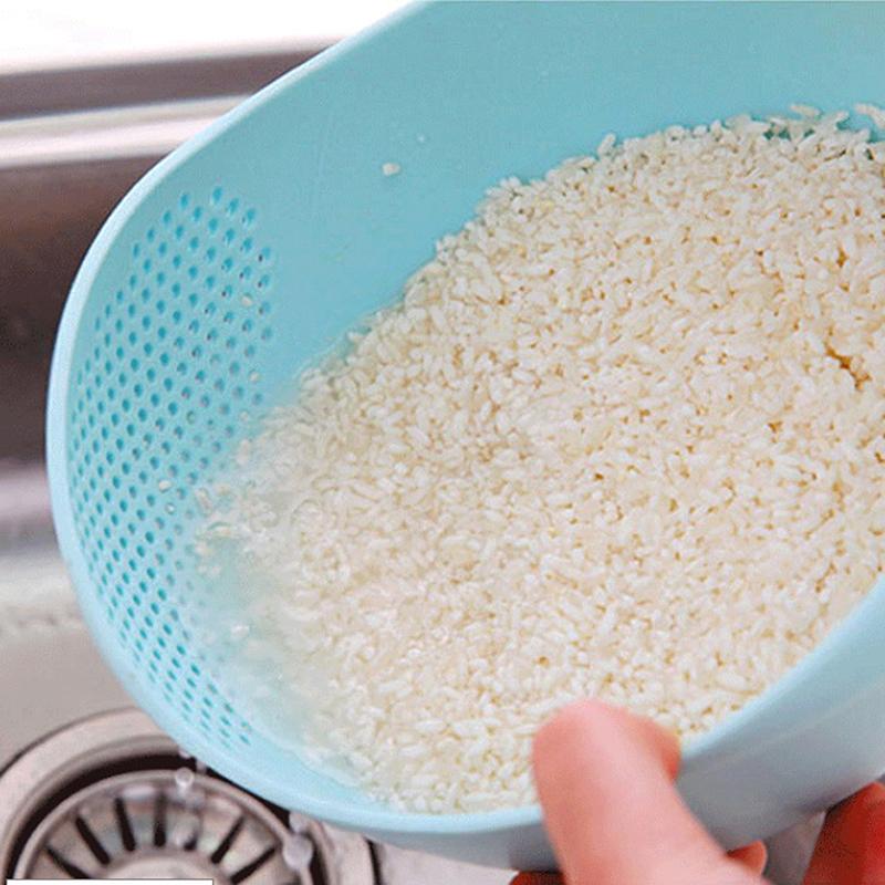 Rice Sieve Plastic Colander Kitchen Drain Basket With Handles Rice Bowl Strainer Strainer Basket Sink Drain Kitchen Tools