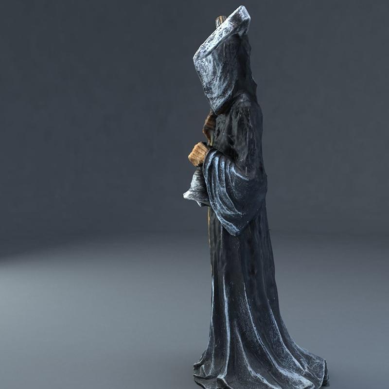 Святая статуя смерти, стоящая религиозная декоративная статуэтка, мрачный жнец, держащий косу, статуэтка, алтарь на Хэллоуин