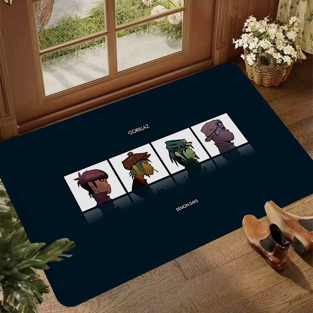 Группа G-Gorillaz Музыкальные Крутые Коврики для Комнаты Противоскользящие Впитывающие Воду Длинная Полоса Подушка Коврик для Спальни Бытовые Ковры