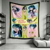 Urusei Yatsura Wall Tapestry Aesthetic Wall Hanging Printed Fabric Blanket Decorative Tapestries for Bedroom Living Room Home Decor