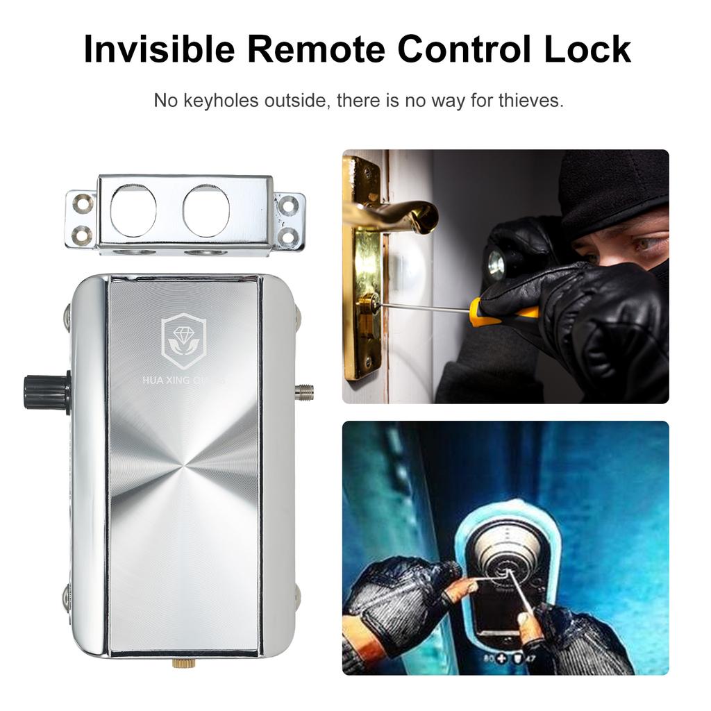 Home Door Lock Kit Remote Control Keyless Entry Electronic Lock Silent Version Smart Wireless