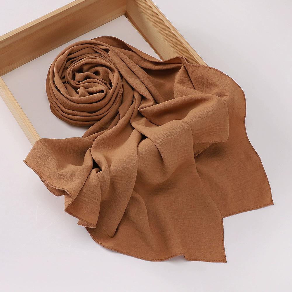 Malaysia Muslim Hijab Wrinkle Plain Long Shawl Islamic Headscarf Wraps For Women Female Foulard