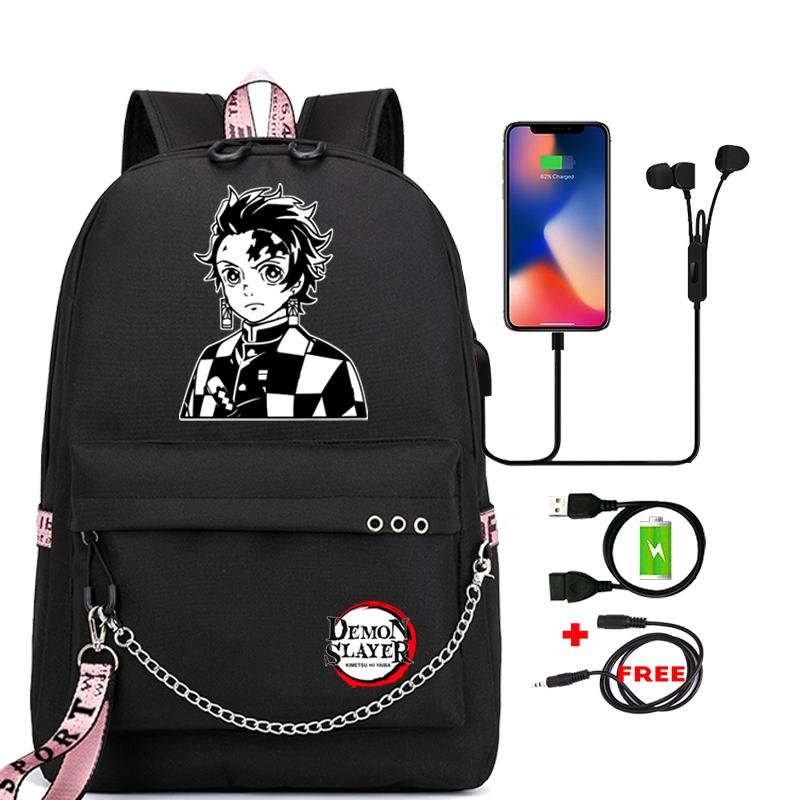 Школьная сумка с героями мультфильмов для взрослых, аниме-рюкзак, истребитель демонов Nezuko Kawaii, большая вместимость, манга для путешествий, ежедневные сумки для книг для девочек
