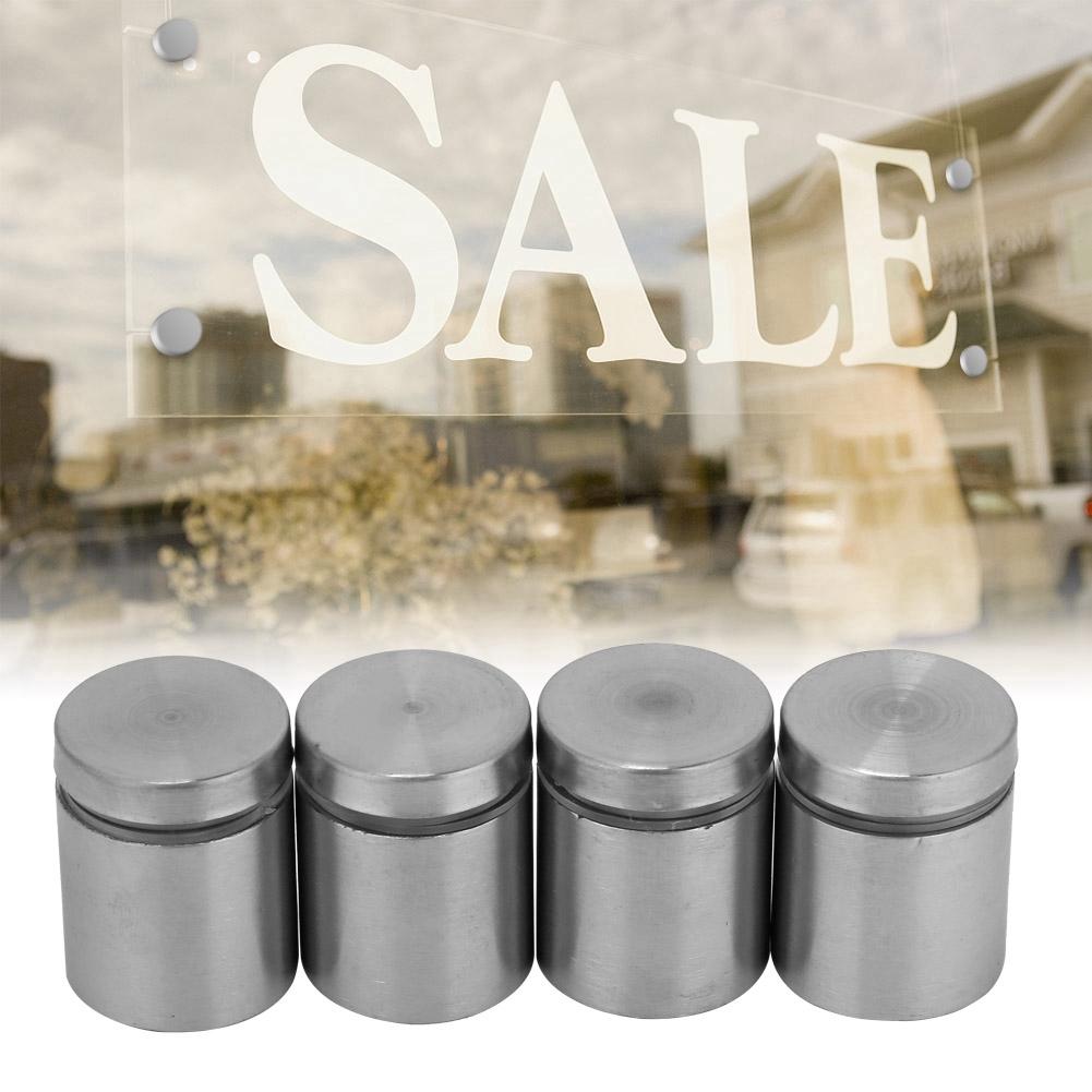 4pcs Stainless Steel Advertise Fixing Pins Glass Standoff Mounting Bolts (25*25mm)