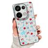 Чехол с узором из синих звезд и бантов для Xiaomi Redmi Note 14 13 Pro 5G 4G 12 11 Funda Xiaomi 14T 13T 11T Pro Силиконовая крышка с текстурой кожи