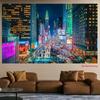 2D Times Square Neon Backdrop, City Night View Photography & Live Stream Banner