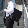 Lotuff Simple Leather Backpack Lo-7473 Bk Black