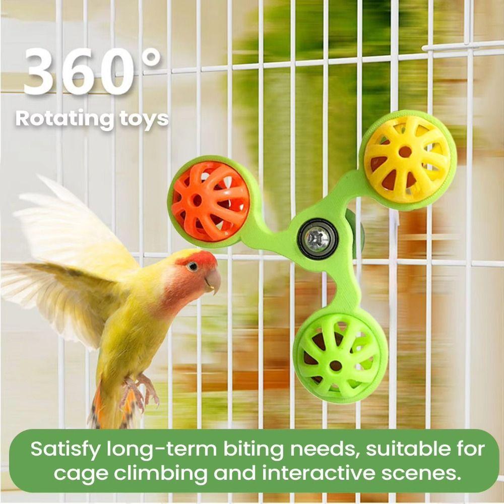 Hanging Bird Rotating Windmill Interactive Bird Cage Toy for Chewing Bird Cage Use