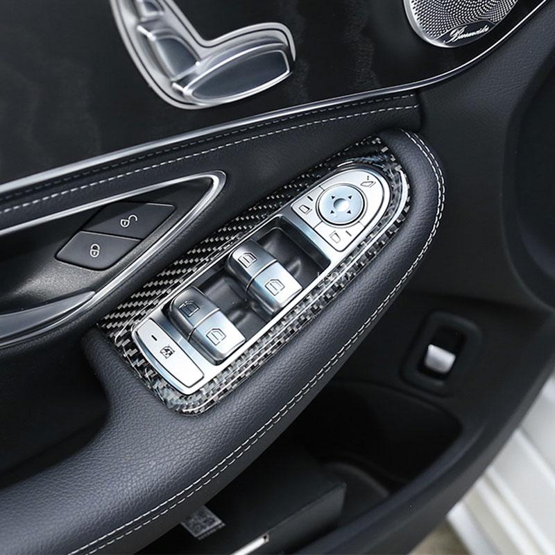 Для Mercedes Benz C GLC Class W205 X253 из настоящего углеродного волокна, аксессуары для интерьера автомобиля, украшение с центральным управлением