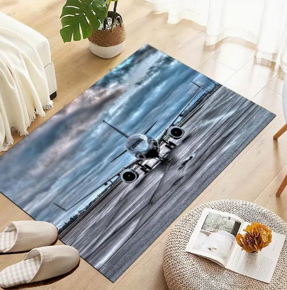 Многофункциональный ковер на тему самолетов, стирающийся в машине, подходит для прихожей, спальни, гостиной, ретро-декор для дома, коврики