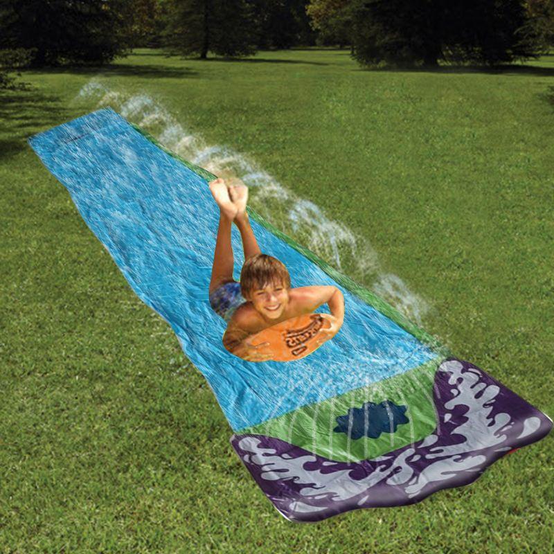 PVC Single Inflatable Water Slide Racer Pool Kids Summer Park Backyard Play Fun Outdoor Slip Slide Wave Rider Water