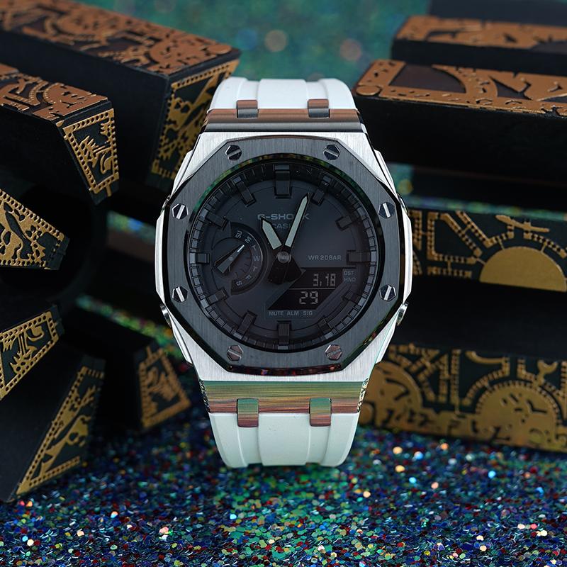 Casio Часы Custom Collection с кварцевым механизмом, унисекс, черный циферблат GA-2100-1A1(Часы1- -)