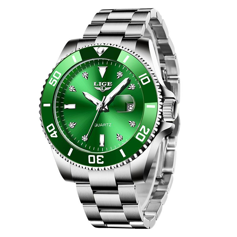 LIGE Новые лучшие брендовые роскошные мужские часы модные повседневные водонепроницаемые кварцевые часы с датой
